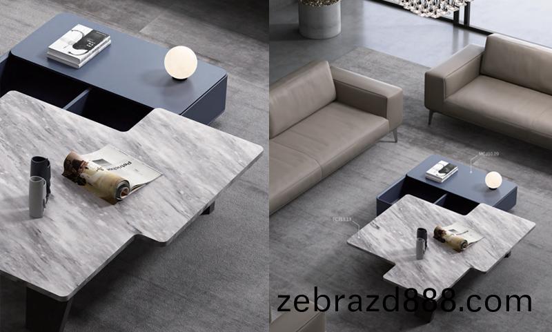 現代(dai)摩登辦公(gong)室沙髮(fa)配套茶幾(ji)