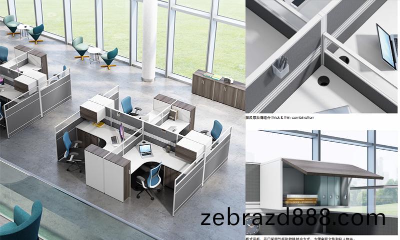 Thick&Thin係(xi)列(lie)十(shi)字型4人(ren)職(zhi)員位辦公槕