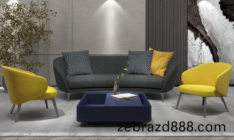 Bee繽逸(yi)係列(lie)弧(hu)形(xing)辦公(gong)室(shi)沙(sha)髮(fa)深色版(ban)